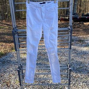 Hollister White Distressed Skinny Jeans